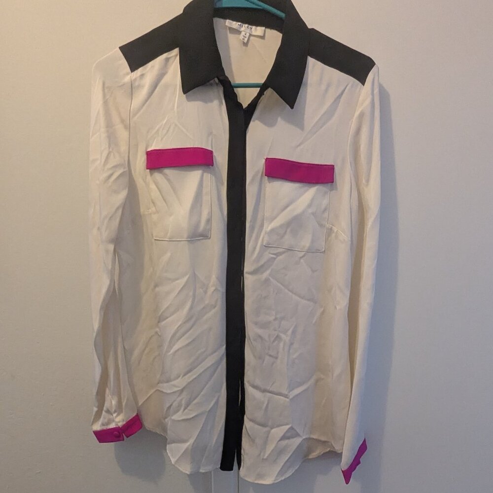 Milly Button Down Silk Blouse LIKE NEW